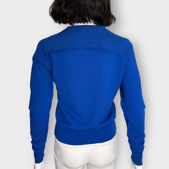 Vintage 1940’s Cobalt Blue Wool Italian Cardigan Sweater - Picture 4 of 10